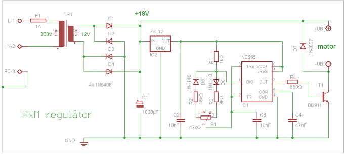 Schéma PWM regulátoru - obr.1